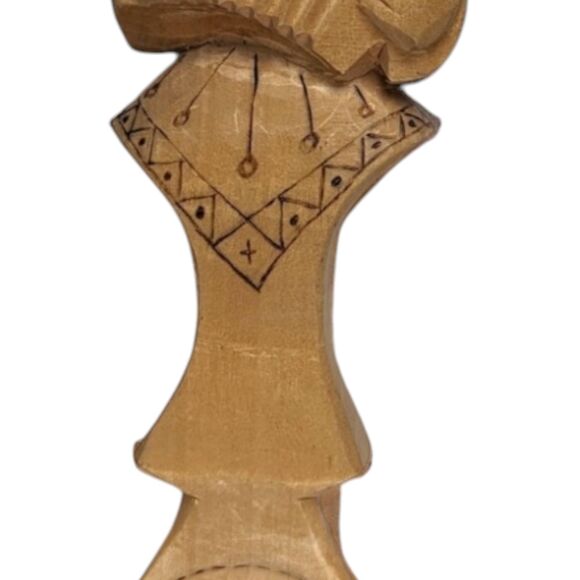 Vintage 1999 Accordion Player Spoon: Koctpoma Hand-Carved Russian Folk Art - Picture 3 of 8